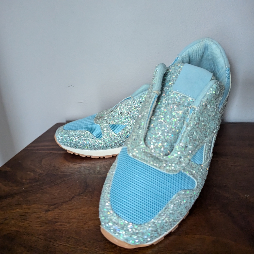Sparkly Blue Glitter Sneakers